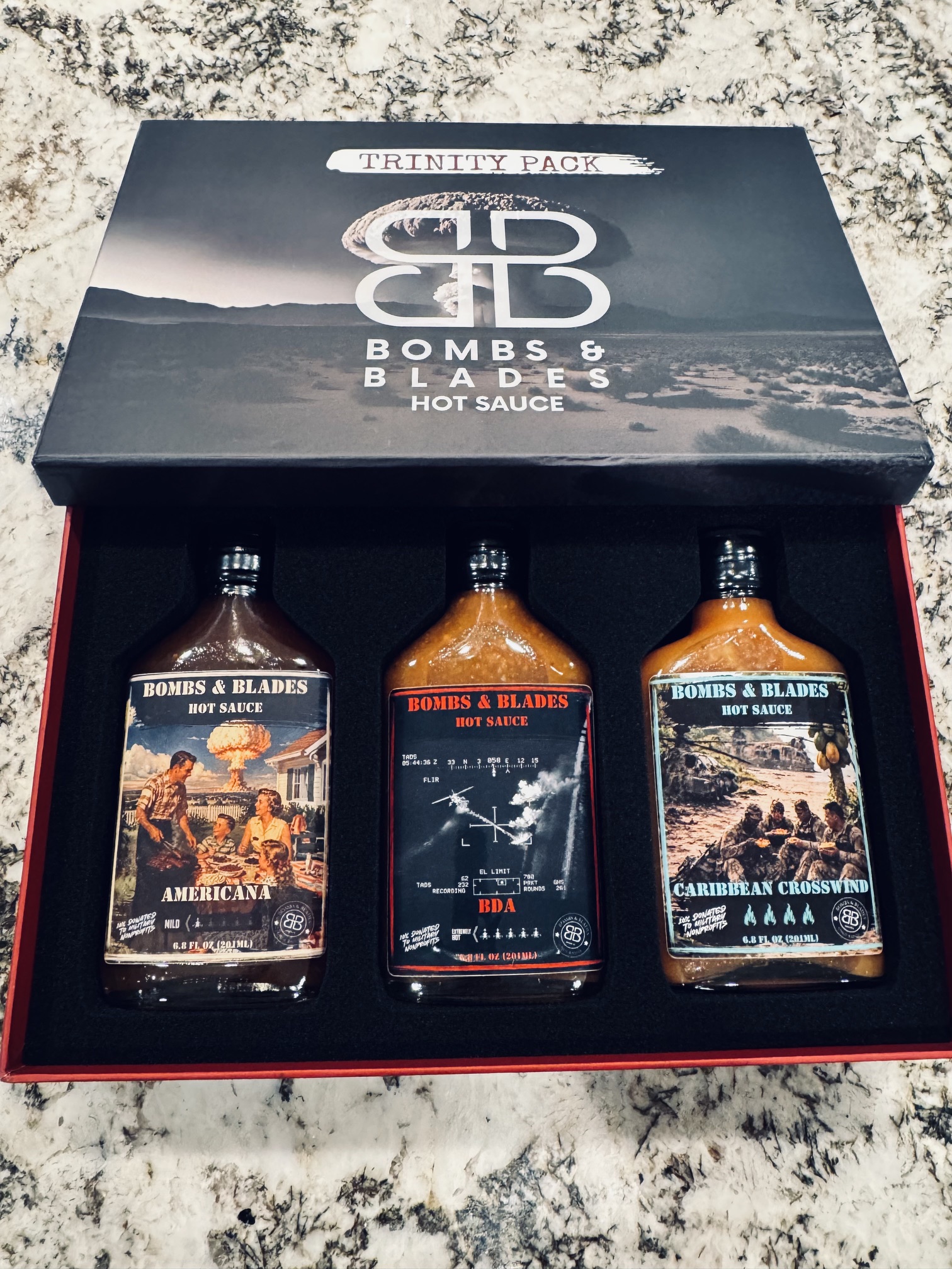 Trinity Pack — three-pack of Bombs & Blades hot sauces